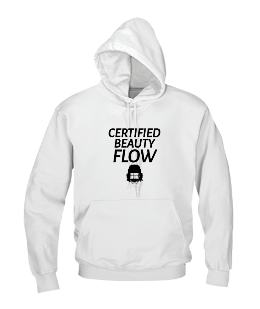 Certified Beauty Flow White Adult Hoodie