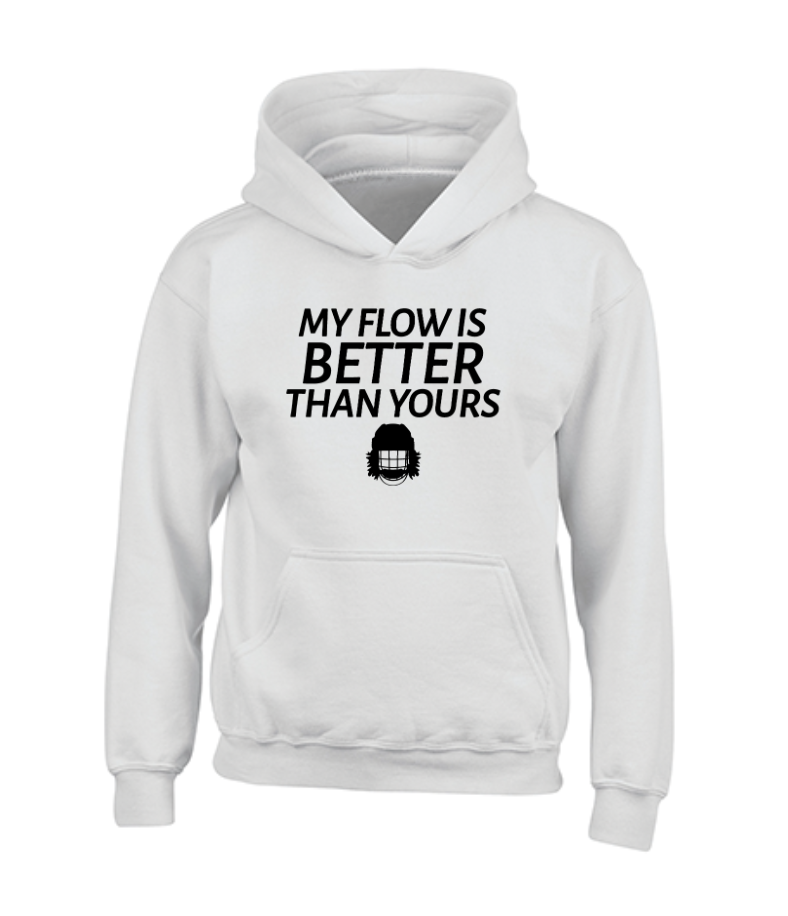 My Flow Is Better Than Yours White Youth Hoodie